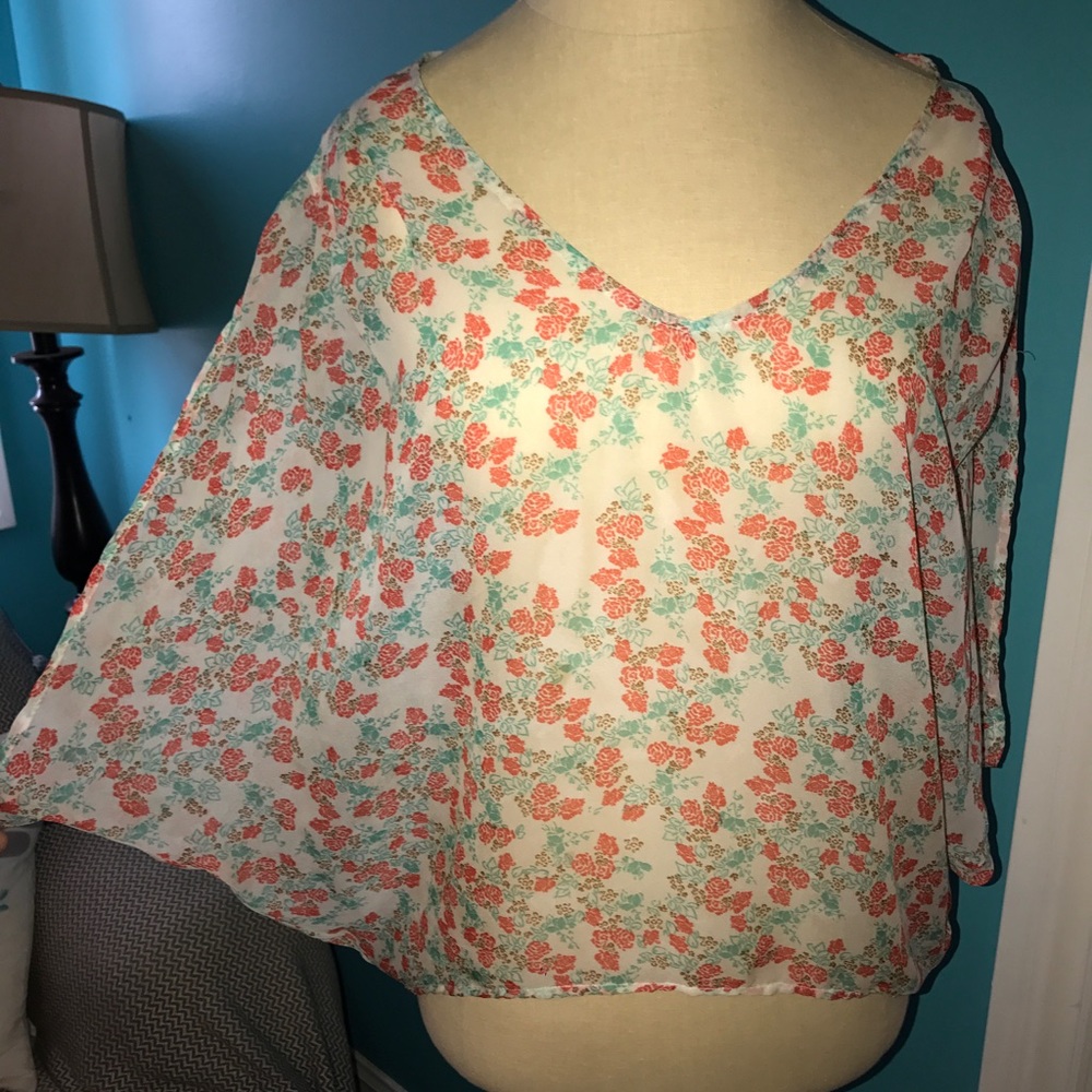 Sheer floral blouse
