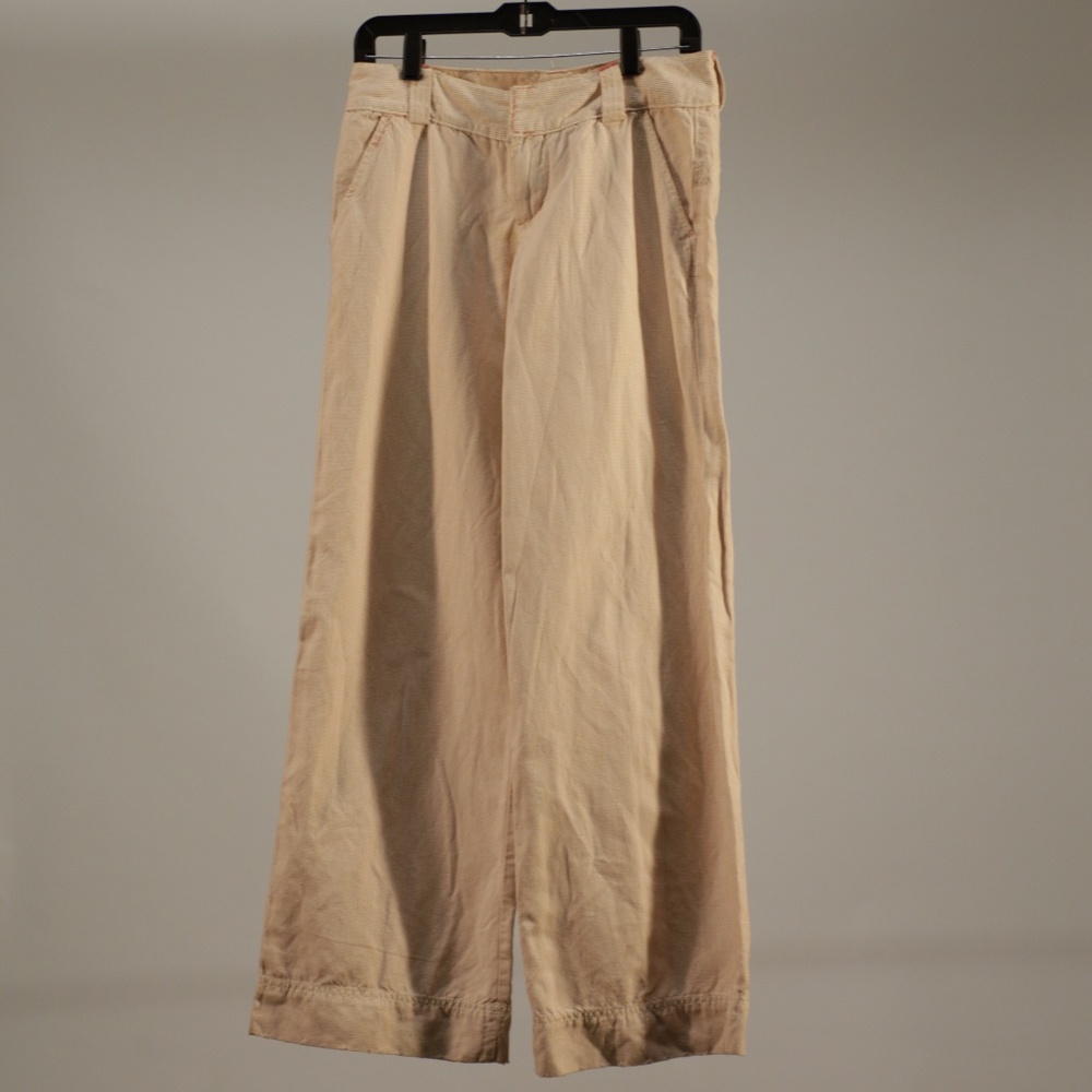 Free People wide leg pants, cream with red stripe