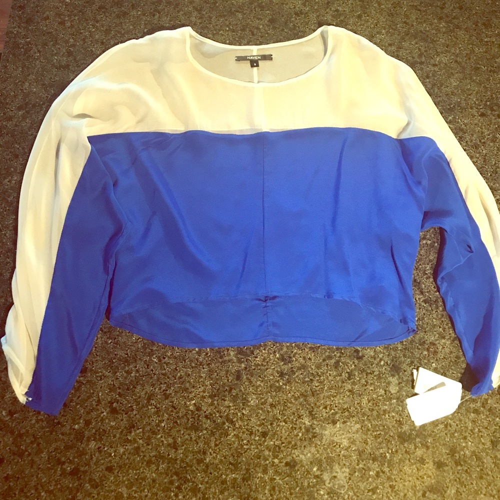 Naven Silk Two-Tone Blouse, NWT!