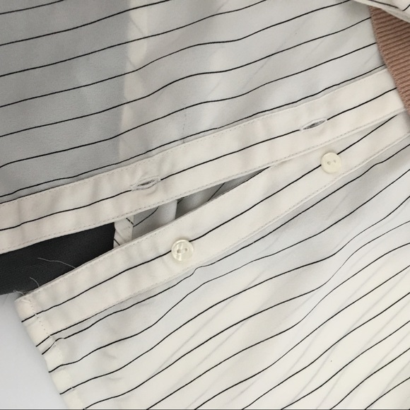 🎉HOST PICK🎉Ann Taylor Nude Sweater/Striped Shirt - Picture 3 of 5