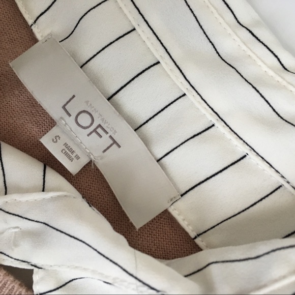 🎉HOST PICK🎉Ann Taylor Nude Sweater/Striped Shirt - Picture 5 of 5
