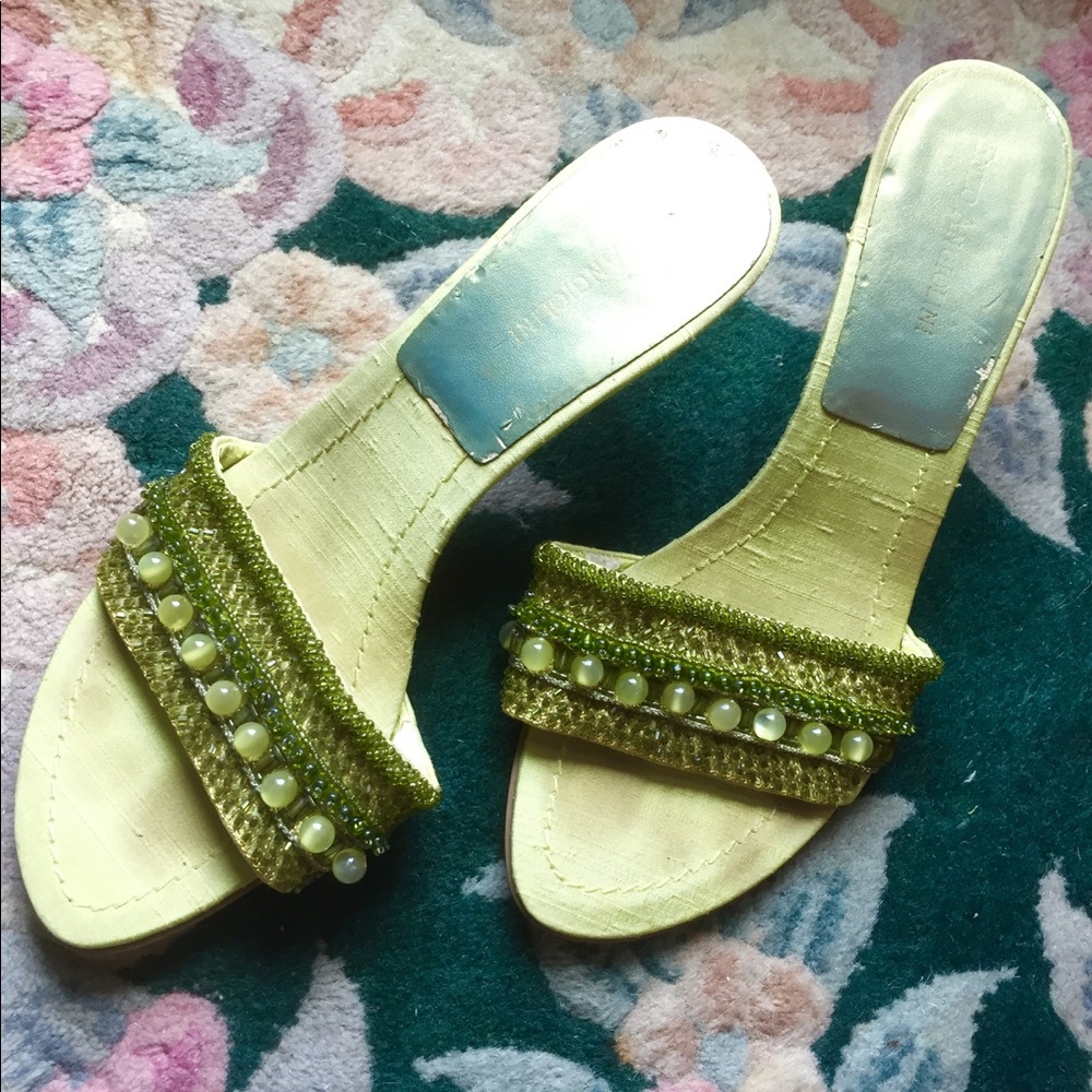 🍏Green Sequined 🍏Enzo Angiolini Sandals
