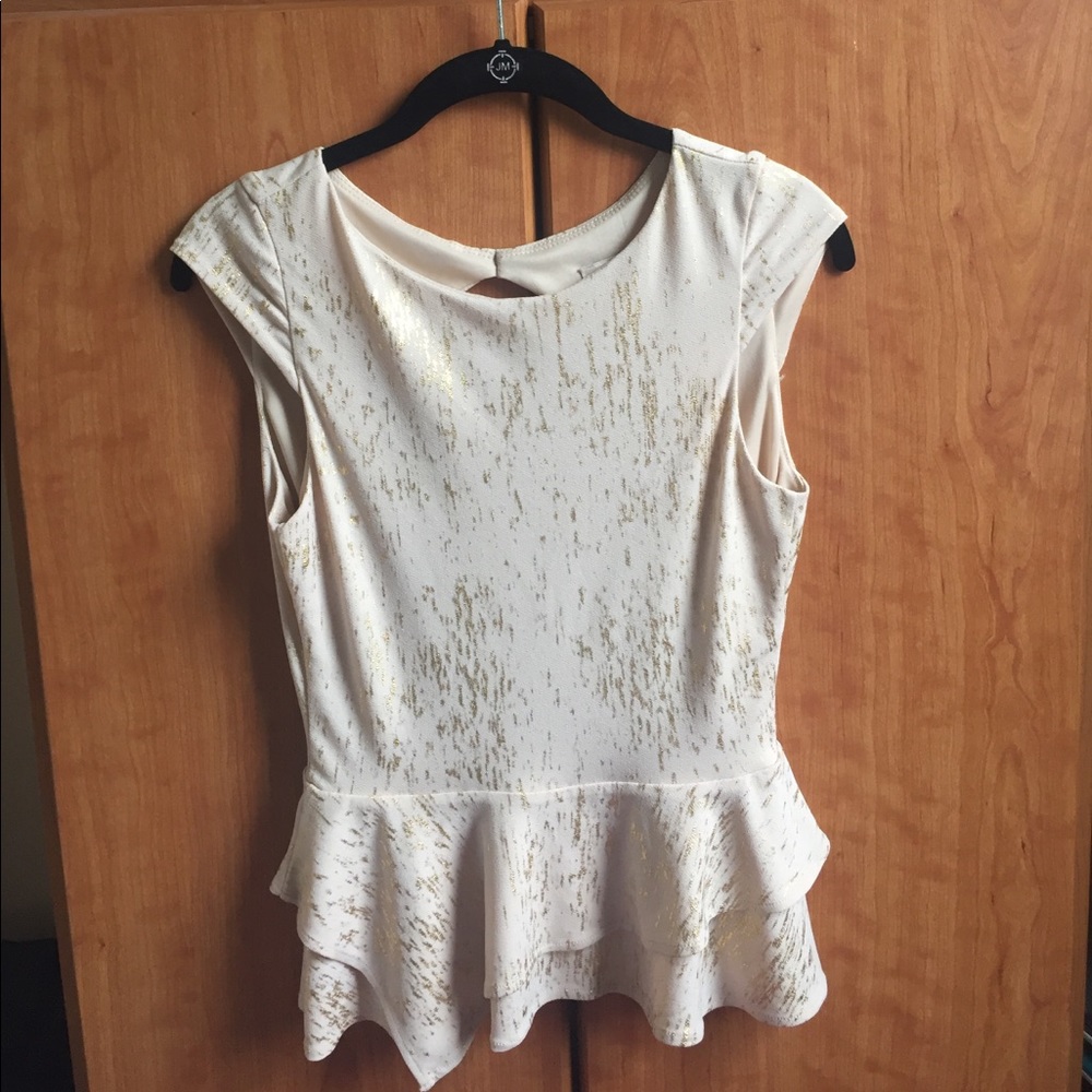 Arden B Peplum Top w Open Back