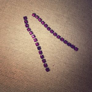 ~stylish~ hip black metal pink rhinestone earrings