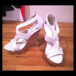 White Wedge Sandals