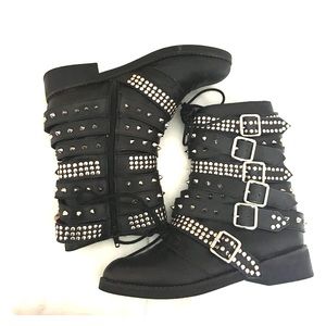 JEFFREY CAMPBELL Black Leather Booties
