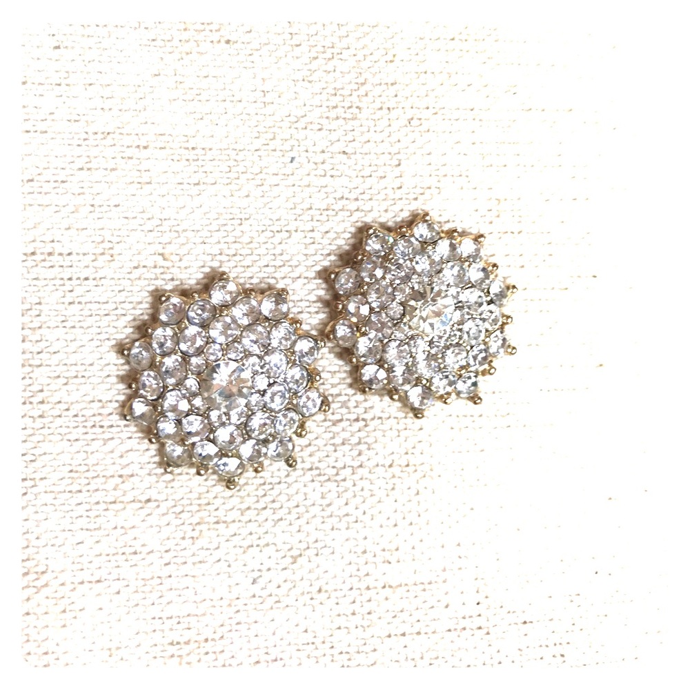 ~1950s~ vintage style crystal button earrings