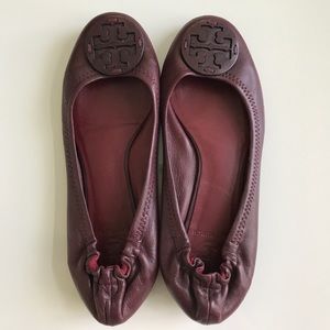 Tory Burch Leather Logo Ballet Flats