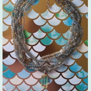 NWT J Crew Beaded Gem Choker Necklace Vintage