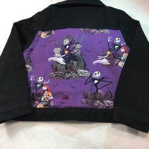 Custom black denim jacket