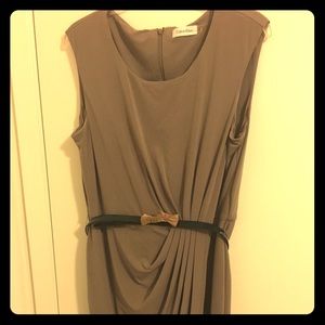 Sleeveless faux wrap dress