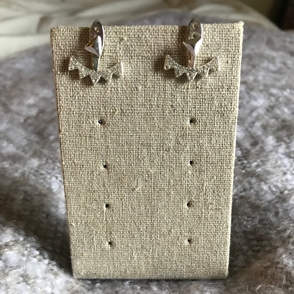 Silver pavé ear jackets