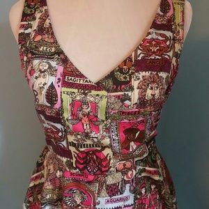Astrology Sign Sleeveless Midi Dress Size M