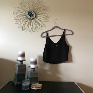 Topshop Black Silky Crop Top Topshop Black Silky Crop Top