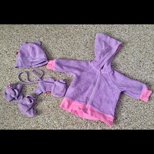 Zutano Fleece Hoodie/Hat/Mittens/Booties (6 Month)