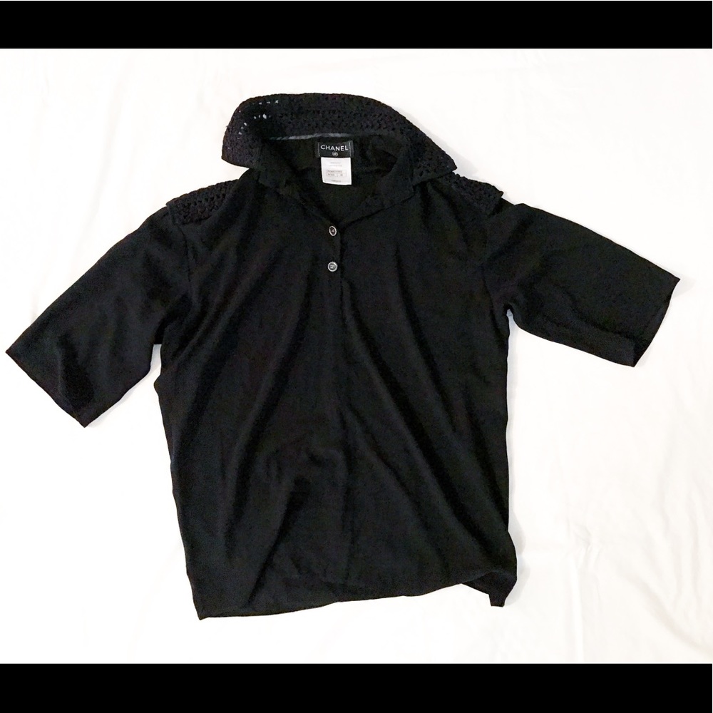 Chanel Black and Navy Blouse