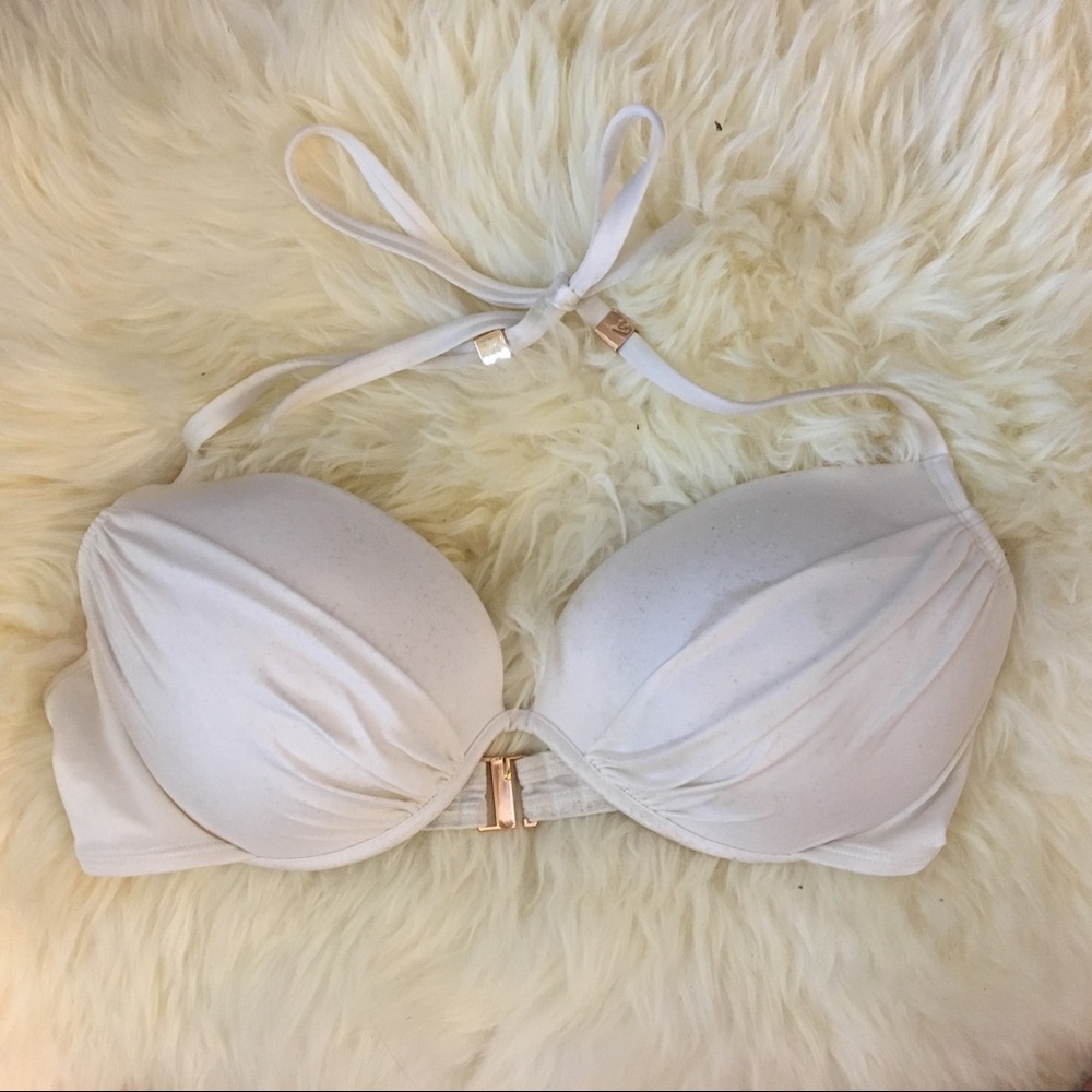 White VS Halter Underwire Bathing Suit Top