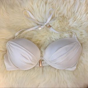White VS Halter Underwire Bathing Suit Top