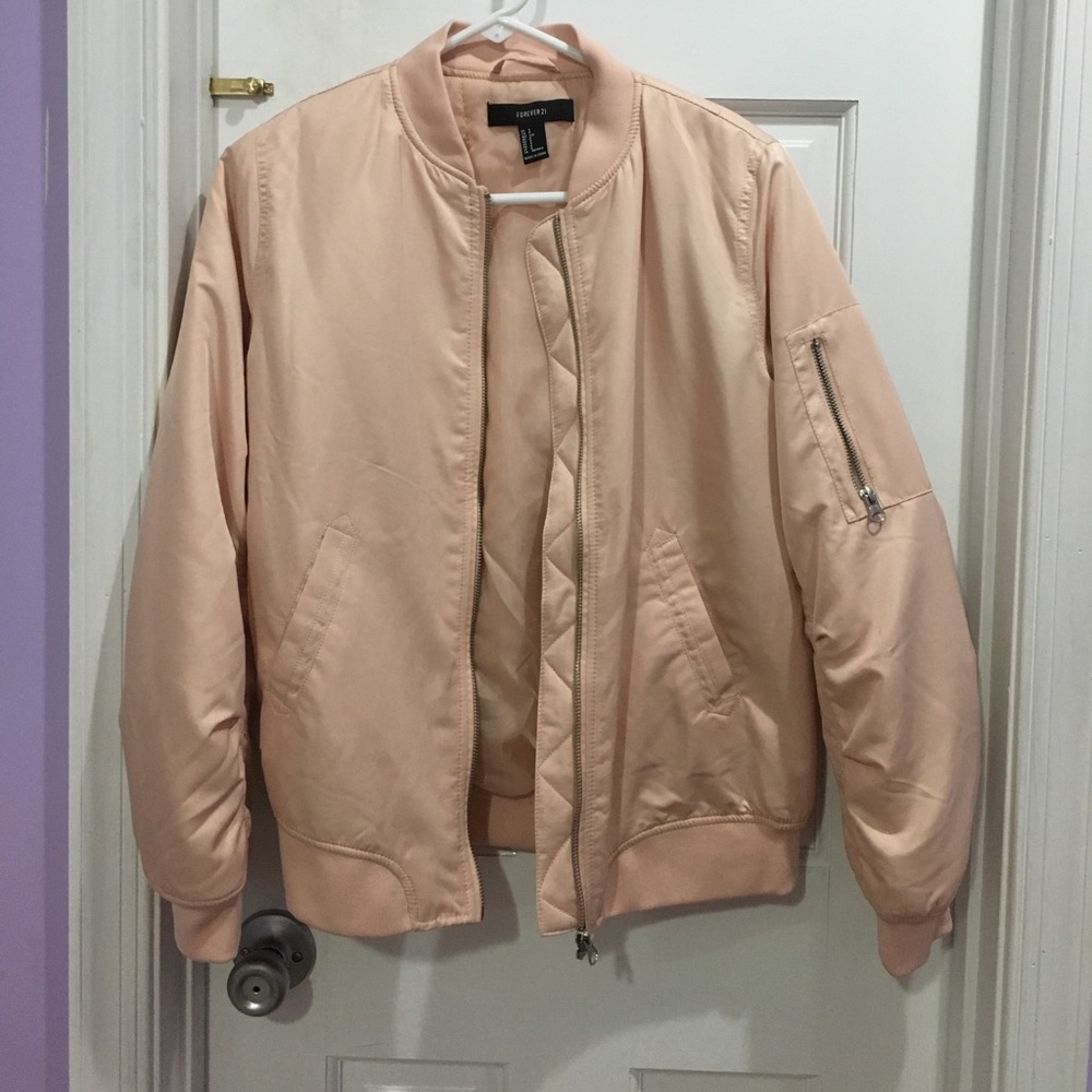 a pink forever 21 bomber jacket (never worn)