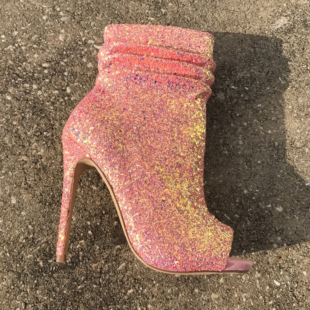 Open toe ankle booties