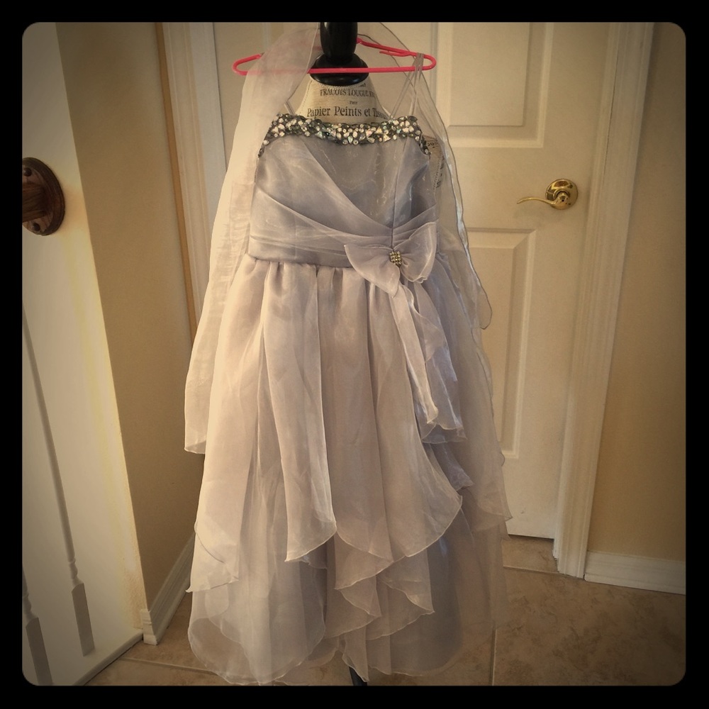 Girls Formal Dress with Shawl