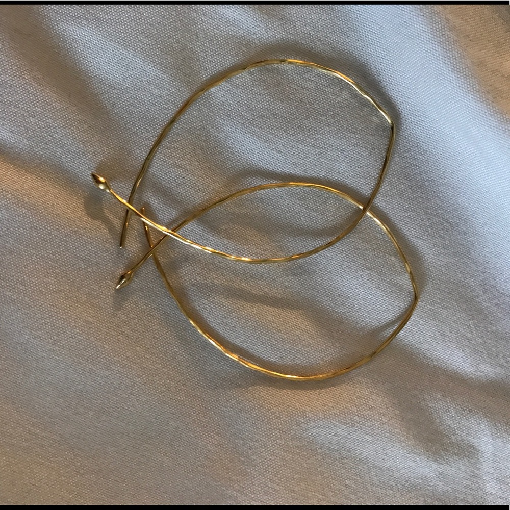 Gold Hammered Wire Earrings