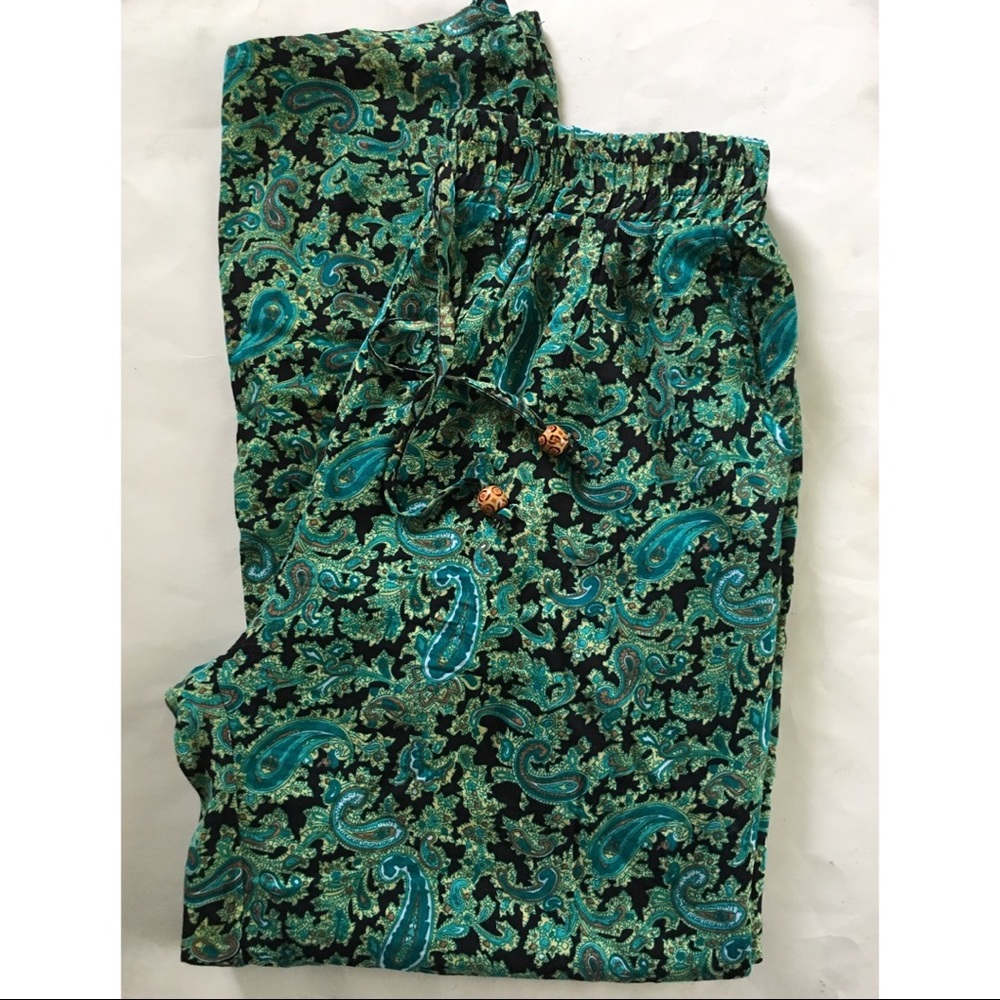 Unique one of a kind printed tribal boho pants