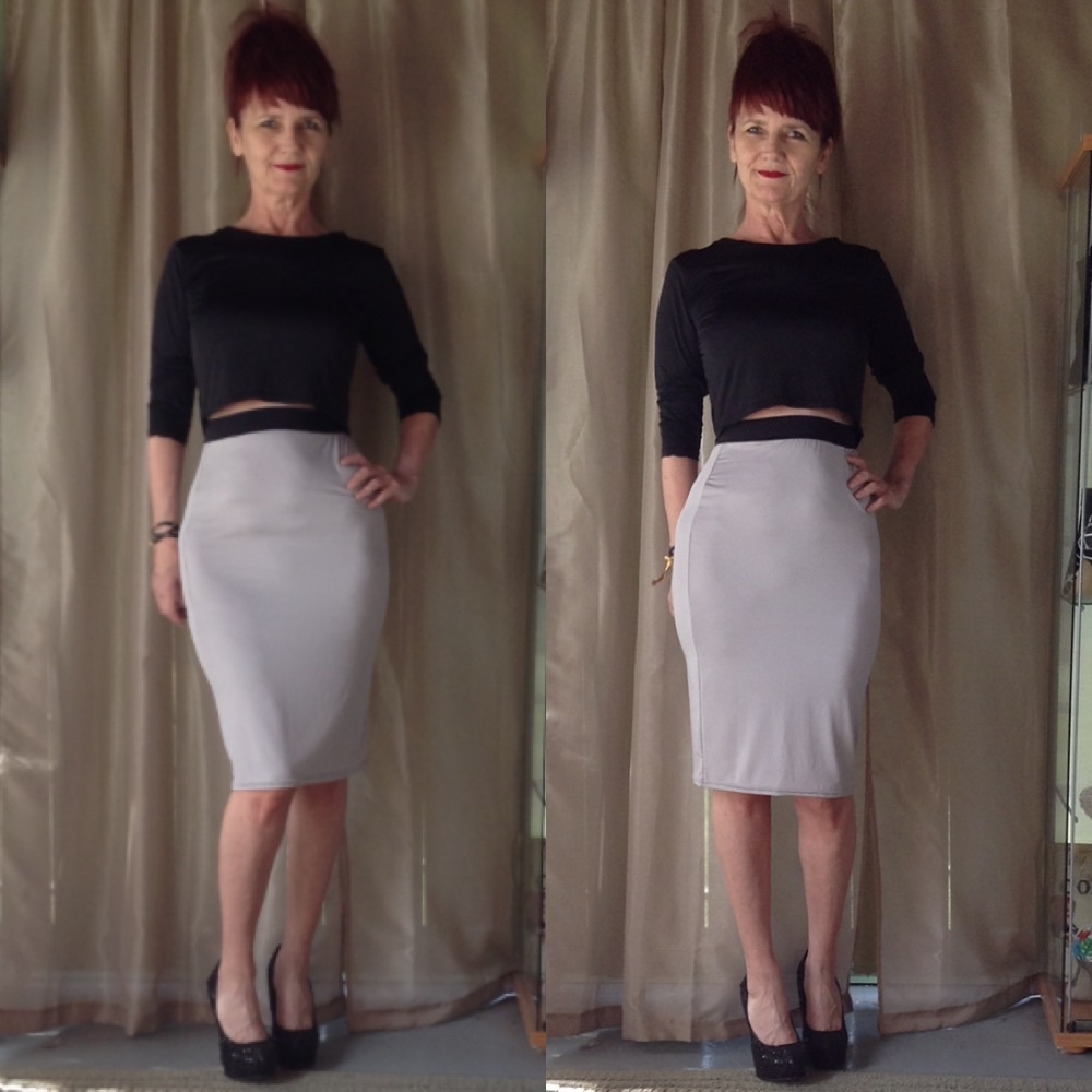NEW TAUPE & BLACK 2 PC SKIRT SET