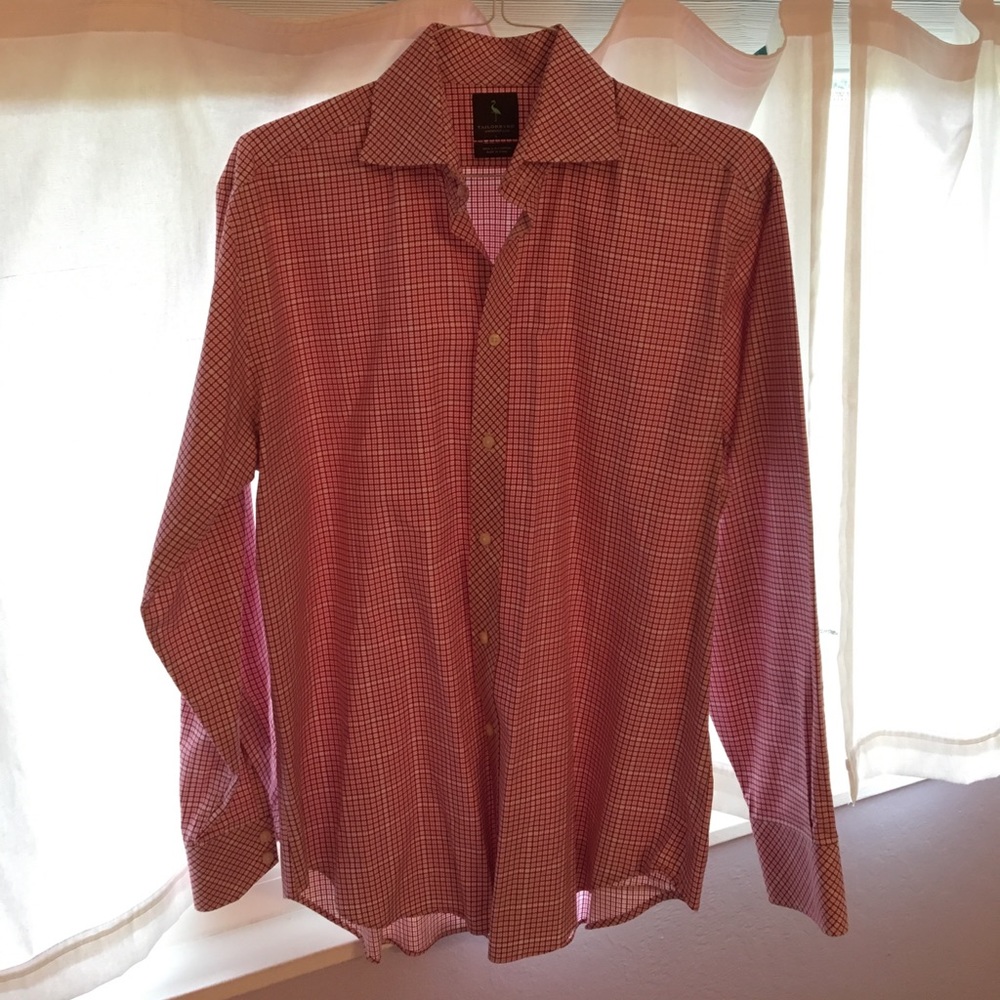 Red men's dress shirt
