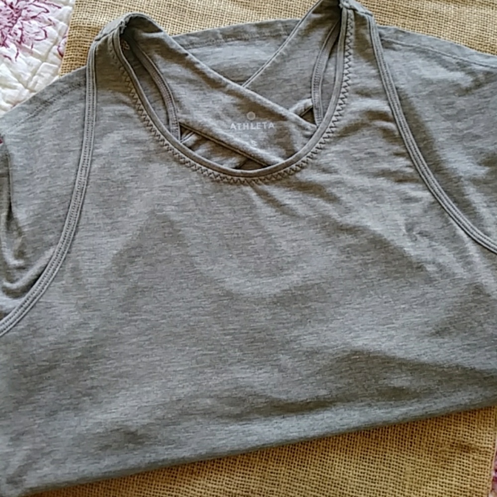 Athleta heathered sage/green-grey tank..so cute