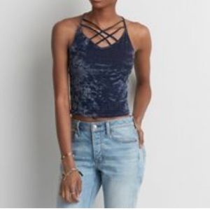 American Eagle Velvet crop top