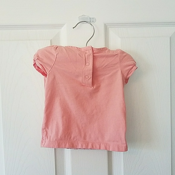 Janie and Jack Girls 3 to 6 month pink rosette top - Picture 2 of 3