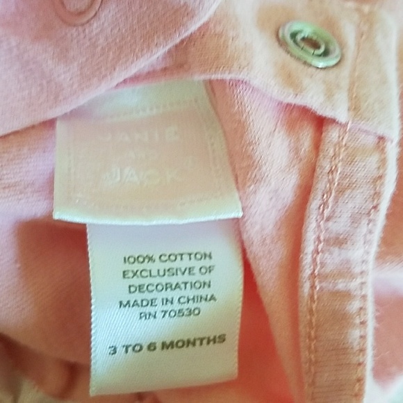 Janie and Jack Girls 3 to 6 month pink rosette top - Picture 3 of 3