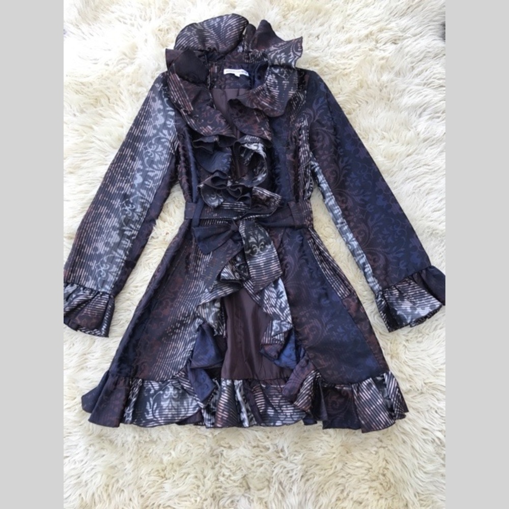 Long Multicolor Ruffle Blazer