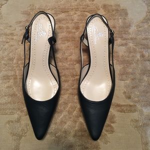 Navy slingbacks