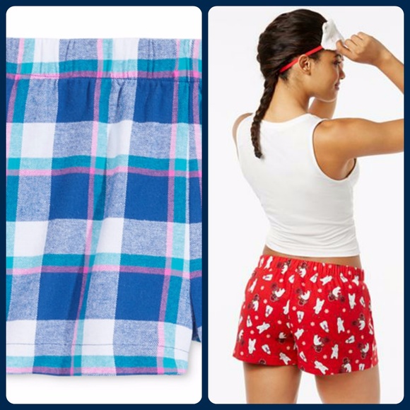 Sz L NEW Flannel Boxer Pajama Short & Eye Mask Set - Picture 3 of 4