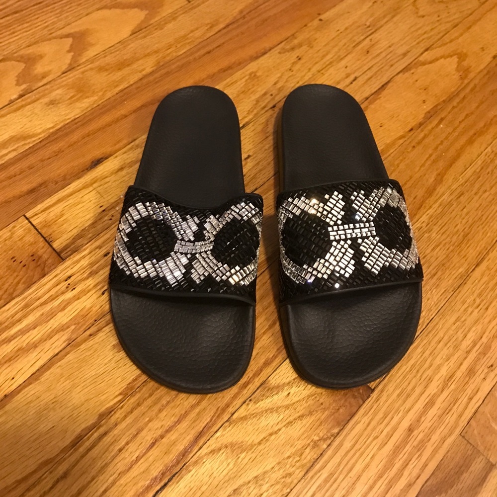 Salvatore Ferragamo 'Crystal logo slides'