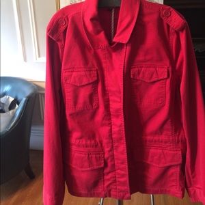 Women's red cotton jacket