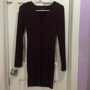 Burgundy mini dress
