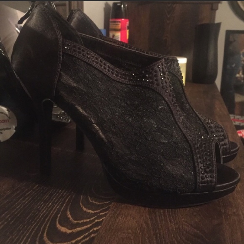 Black studded heels