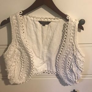 White embroidered vest from anthropologist