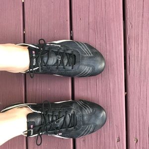 Reebok classic black leather split sole sneakers