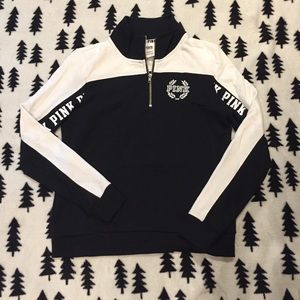 VS PINK QUARTER ZIP PULLOVER