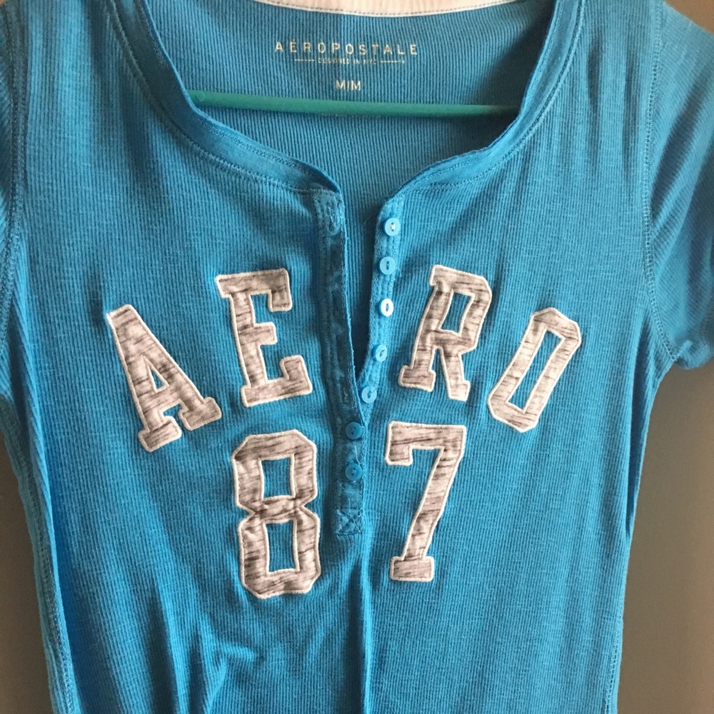 Turquoise Aero Button up Tee