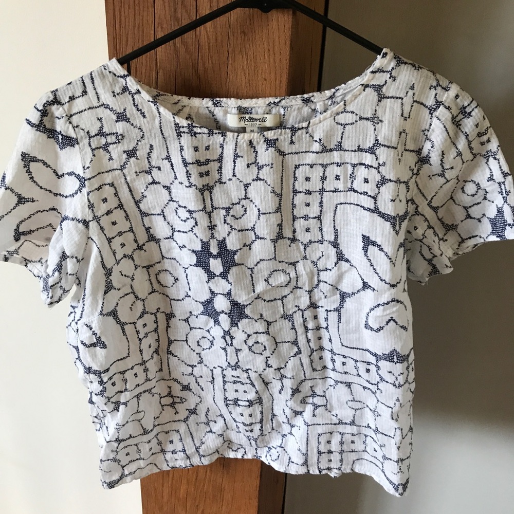 Madewell White open back crop top