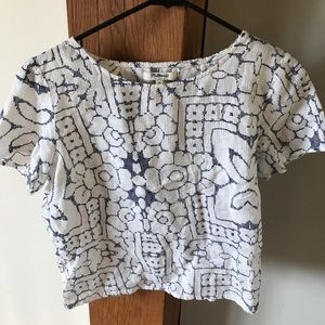 Madewell White open back crop top