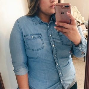 Plus denim button down
