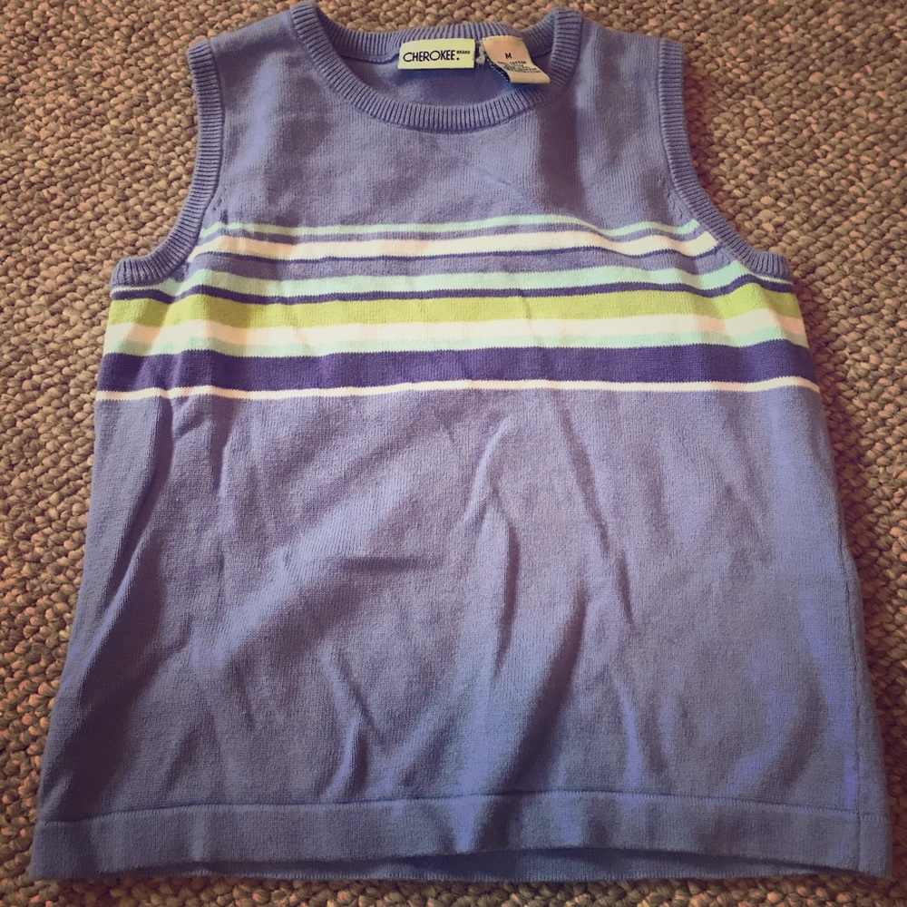 y2k 90s vintage purple striped sleeveless sweater top