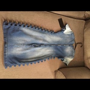 Jean dress with slitted sides