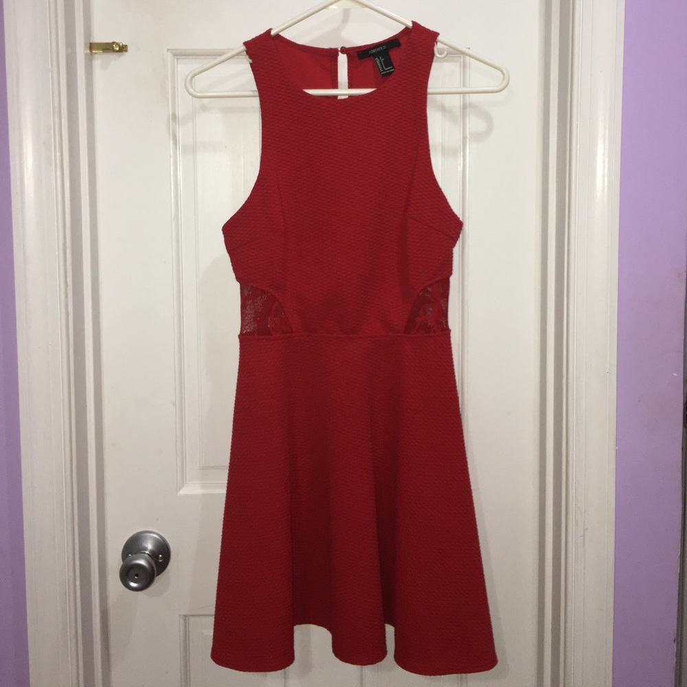 red mini dress